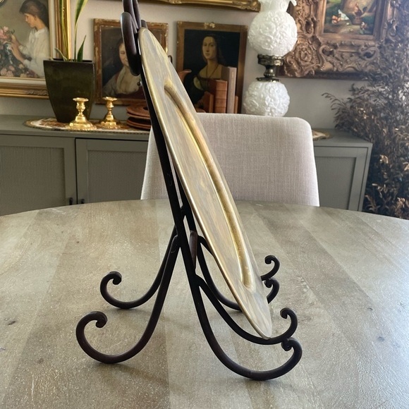 Martha Sturdy Spun brass Patina table charger or tray set of 4 - Picture 2 of 8